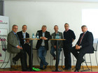 v.l.n.r.: Klaus-Dieter Schulze, Dr. Roland Adelmann (SPD), Mario Krüger (Bündnis90/Die Grünen) , Marcus Rümmler, Friedel Frechen, Stefan Czogalla